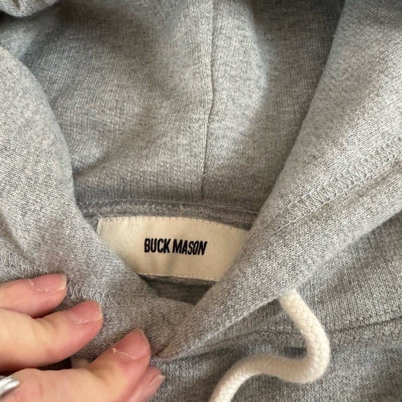 Buck Mason Womens’ Heather Grey Interloop Hoodie Sweatshirt Sz S - Picture 3 of 4